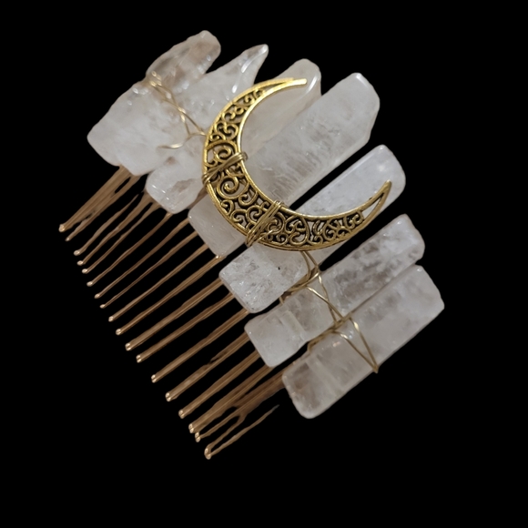 Accessories - NEW Hair Comb with Quartz Crystal's & Moon